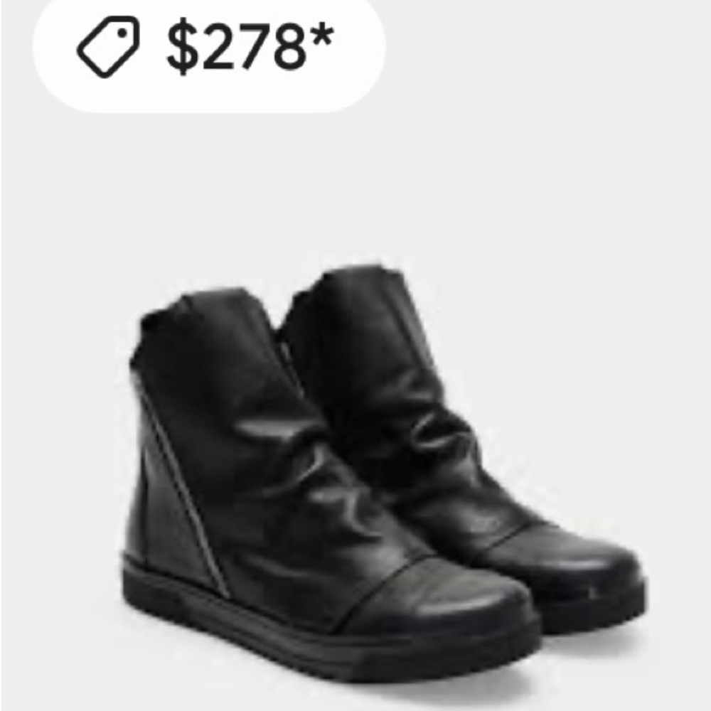 Marcella New York Lafayette Black Ankle Leather Boots with Double Zippers - Picture 2 of 16